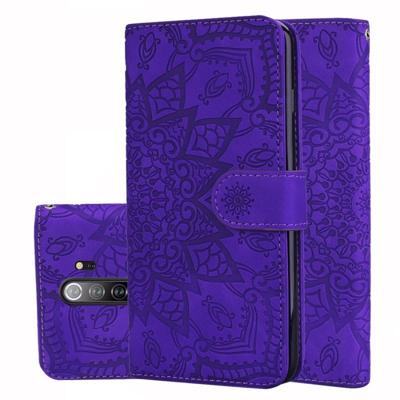 Voor Xiaomi Redmi Note 8 Pro kalf patroon Mandala dubbele vouwen ontwerp reliëf lederen draagtas met portemonnee & houder & kaartsleuven (paars) Voor Xiaomi Redmi Note 8 Pro kalf patroon Mandala dubbele vouwen ontwerp reliëf lederen draagtas met portemonnee & houder & kaartsleuven (paars)