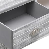 Tv-meubel 108x30x40 cm massief paulowniahout wit en grijs - thumbnail