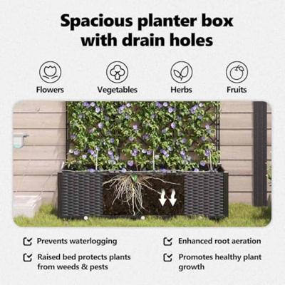 Tuin Bloempot 3 pcs Zwart Staal