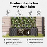 Tuin Bloempot 3 pcs Zwart Staal - thumbnail