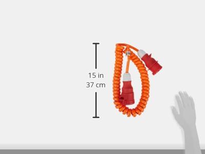 AS Schwabe 70419 Stroom Verlengkabel 16 A Oranje 5.00 m H07BQ-F 5G 2,5 mm² Spiraalkabel