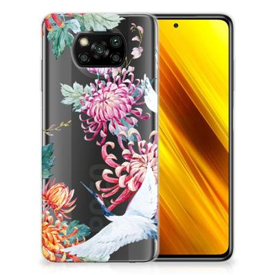 Xiaomi Poco X3 | Poco X3 Pro | TPU Hoesje | Bird Flowers