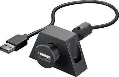 Goobay 95444 verlengkabel USB 2.0 Hi-Speed met montagehouder, zwart, 0,6 m lengte