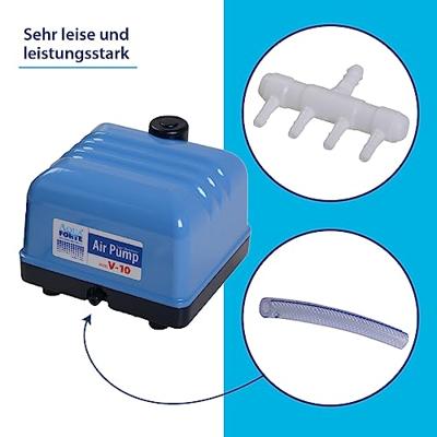 Aquaforte V-20 Luchtpomp - 1200L/h Capaciteit, 15W, Duurzaam Aluminium voor Gezonde Vijvers