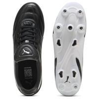 PUMA King Liga IJzeren-Nop Voetbalschoenen (SG) Zwart Wit Zilver - thumbnail