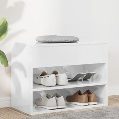VidaXL Schoenenbank 60x30x45 cm bewerkt hout hoogglans wit