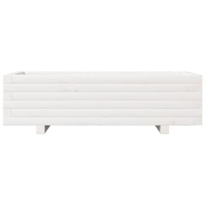 VidaXL Plantenbak 90x40x26,5 cm massief grenenhout wit