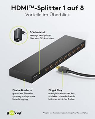 goobay HDMI Splitter 1 to 8 4K - thumbnail