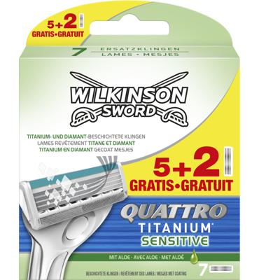 Wilkinson Quattro titanium sensitive mesjes 5+2 7 Stuks