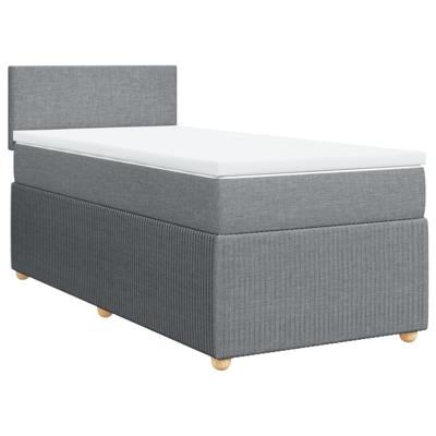 Boxspring met matras stof lichtgrijs 120x190 cm