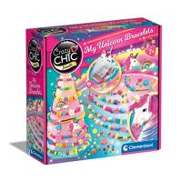 Clementoni - Crazy Chic - Eenhoorn creatieve doos - Creëer je kleurrijke kralenarmbanden met bedels en pompons - Vanaf 7 jaar - thumbnail