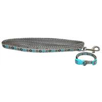 Little Rascals puppy halsband met lijn blauw - thumbnail