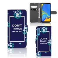 Samsung Galaxy A7 (2018) Portemonnee Hoesje Flowers Blue DTMP - thumbnail