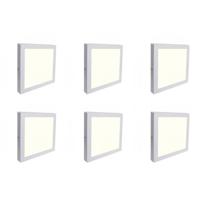 LED Downlight 6 Pack - Opbouw Vierkant 12W - Natuurlijk Wit 4200K - Mat Wit Aluminium - 170mm - thumbnail