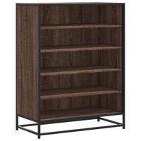 Schoenenkast 75x38x97,5 cm bewerkt hout en metaal bruin eiken - thumbnail