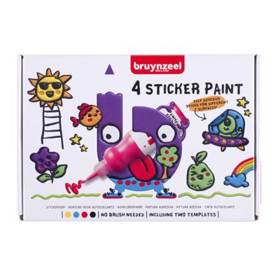 Stickerverf bruynzeel set 4 kleuren Stickerverf bruynzeel set 4 kleuren