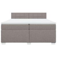 Boxspring met matras stof taupe 200x200 cm - thumbnail