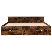 Bedframe met lades bewerkt hout gerookt eikenkleurig 120x200 cm - thumbnail