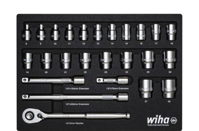 Wiha Ratelsleutelset | 1/2" | 26-delig | incl. schuiminzetstuk - 44740 - 44740