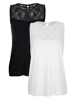 Blazershirt Simone 1x zwart, 1x wit