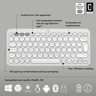 Logitech Pebble 2 Combo toetsenbord Inclusief muis RF-draadloos + Bluetooth QWERTY US International Logitech Pebble 2 Combo toetsenbord Inclusief muis RF-draadloos + Bluetooth QWERTY US International
