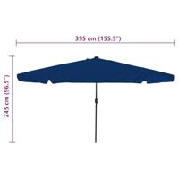 Tuinparasol Blauw en Zwart 395 x 395 x 245 cm - thumbnail