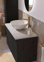 Ben Engraved Line verhoogde wastafelkraan Geborsteld messing - thumbnail