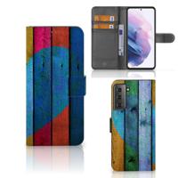Samsung Galaxy S21 Plus | Book Style Case | Wood Heart - Cadeau voor je Vriend - thumbnail