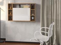 Opklapbare bureau MUSOA bourgondische eik/glanzende eik - thumbnail