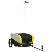 VidaXL Fietstrailer 30 kg ijzer zwart en geel - thumbnail
