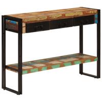 Wandtafel 110x30x76 cm massief gerecycled hout - thumbnail