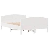 Bedframe zonder matras massief grenenhout wit 120x190 cm - thumbnail