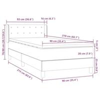 Boxspring met matras fluweel zwart 90x210 cm - thumbnail