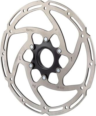 Tektro schijfrem rotor tr203-45 ø203x2,3mm, centerlock, zilver
