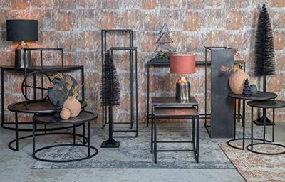 Light & Living Bijzettafel 'Talca' Set van 2 stuks, 40/49cm, kleur Antiek Lood