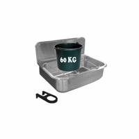 Uitstort Gootsteen Loggere 56x40 cm met Klaprooster RVS - thumbnail