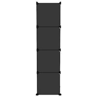 Opbergmeubel met 9 vakken polypropeen zwart - thumbnail