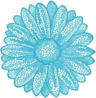 Unique Living placemat flower 38cm light blue - thumbnail
