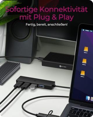 ICY BOX USB 3.0 HUB (4-in-1) met 4X USB-A-poorten, USB-verdeler, USB-C & USB-A-aansluiting, splitter, meervoudige stekker, IB-HUB1424-C3