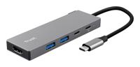 Trust Dalyx USB-combi-hub Grijs - thumbnail