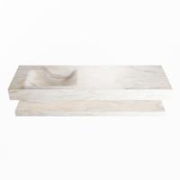 MONDIAZ ALAN-DLUX 150cm planchet Ostra. Vrijhangende wastafel CLOUD links 1 kraangat, kleur Ostra. - thumbnail