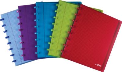 Atoma Trendy schrift, ft A5+, 120 bladzijden, geruit 5 mm, met 6 tabbladen, in geassorteerde kleuren Atoma Trendy schrift, ft A5+, 120 bladzijden, geruit 5 mm, met 6 tabbladen, in geassorteerde kleuren