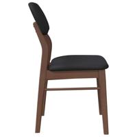 Eetkamerstoelen met kussens 2 st massief hout rubber bruin - thumbnail