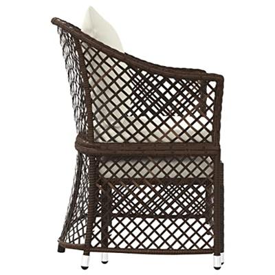 2-delige Loungeset met kussens poly rattan bruin 2-delige Loungeset met kussens poly rattan bruin