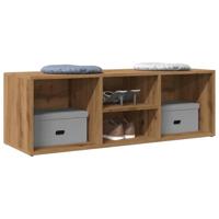 VidaXL Schoenenopbergbank 105x35x35 cm bewerkt hout artisanaal eiken - thumbnail
