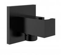 BWS Doucheaansluiting Luxe Vierkant Met Opsteek 1/2" Messing Mat Zwart - thumbnail