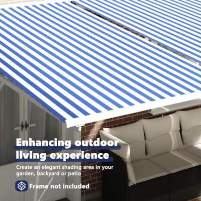 VidaXL Zonnescherm vervangingen blauw en wit 1000 x 160 cm