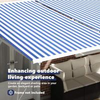 VidaXL Zonnescherm vervangingen blauw en wit 1000 x 160 cm - thumbnail