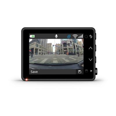 Garmin Dash Cam 47, 1080p en 140 graden FOV, bewaak uw voertuig terwijl u weg bent met nieuwe aangesloten functies, spraakbediening, compact en discreet, inclusief geheugenkaart