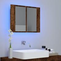 Spiegelkast LED 60x12x45 cm bewerkt hout gerookt eikenkleurig - thumbnail
